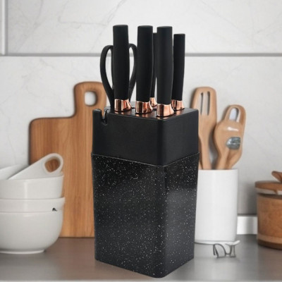 Набор кухонных ножей Knife Set 7 предметов на подставке из нержавеющей стали Набор кухонных ножей Knife Set 7 предметов на подставке из нержавеющей стали