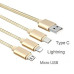 Універсальний кабель розгалужувач 3в1 usb TYPE C lightning для iphone швидка зарядка для телефону Універсальний кабель розгалужувач 3в1 usb TYPE C lightning для iphone швидка зарядка для телефону
