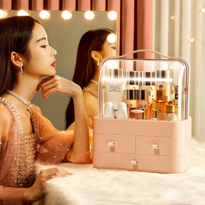 Органайзер для косметики Пилезахисний Водонепроникний Cosmetic Storage Box LD 288 Двох'ярусний бокс Рожевий Органайзер для косметики Пилезахисний Водонепроникний Cosmetic Storage Box LD 288 Двох'ярусний бокс Рожевий
