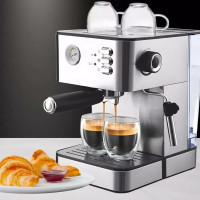 Кофемашина рожковая Hoffmans НМ-686 1500W Кофеварка эспрессо с функцией вспенивания молока Кофемашина рожковая Hoffmans НМ-686 1500W Кофеварка эспрессо с функцией вспенивания молока
