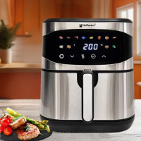 Аэрофритюрница безмасляная сенсорная НМ-788 мультипечь 2400W на 12л с таймером и съемной чашей для дома Аэрофритюрница безмасляная сенсорная НМ-788 мультипечь 2400W на 12л с таймером и съемной чашей для дома