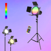 Светодиодный RGB прожектор JSL-216 с пультом и штативом 2м LED лампа видеосвет для студийной съёмки Светодиодный RGB прожектор JSL-216 с пультом и штативом 2м LED лампа видеосвет для студийной съёмки