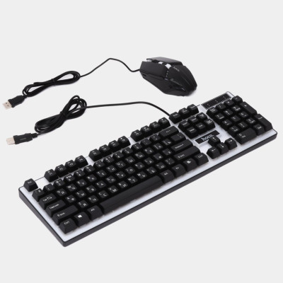 Клавиатура с мышкой настольная RGB подсветкой для ПК Hoco GM18 клава игровая светодиодная для компьютера Клавиатура с мышкой настольная RGB подсветкой для ПК Hoco GM18 клава игровая светодиодная для компьютера