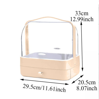 Органайзер для косметики Пилезахисний Водонепроникний Cosmetic Storage Box LD 388 Настільний бокс Рожевий Органайзер для косметики Пилезахисний Водонепроникний Cosmetic Storage Box LD 388 Настільний бокс Рожевий