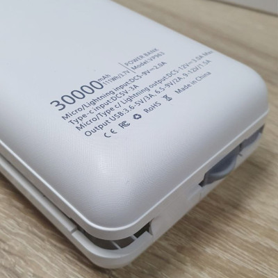 Powerbank Портативный Повербанк Veron 30000 mAh Micro Type С Lightning Пауэрбанк для зарядки телефона