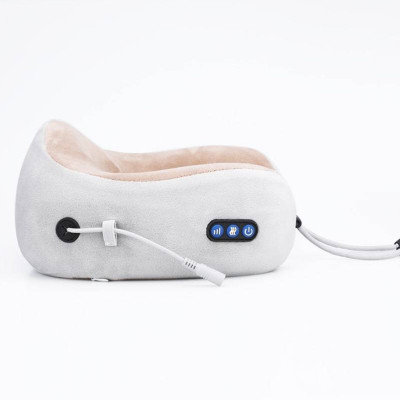 Массажная подушка для шеи U Shaped Massage Pillow Brown Массажер подкова ИК подогрев вибрация массаж роликовая