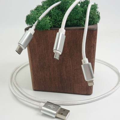 Універсальний кабель розгалужувач 3в1 usb TYPE C lightning для iphone швидка зарядка для телефону Універсальний кабель розгалужувач 3в1 usb TYPE C lightning для iphone швидка зарядка для телефону