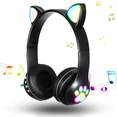 Наушники беспроводные с ушками Cat Ear VZV 23M детские наушники кошачьи ушки с микрофоном Наушники беспроводные с ушками Cat Ear VZV 23M детские наушники кошачьи ушки с микрофоном