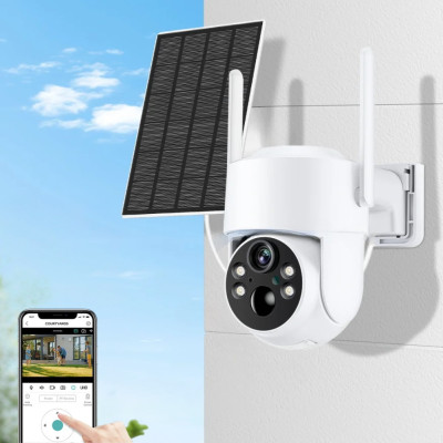 Камера наружного видеонаблюдения TQ1-GK4-6MP WiFi PTZ беспроводная с солнечной панелью датчиком движения ночное видение