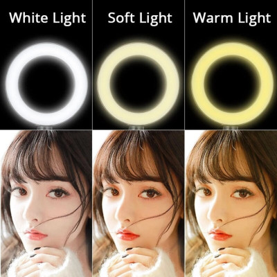 Кільцева лампа 26см зі штативом настільна Ring light Led Набір блогера світлодіодне селфі кільце Кільцева лампа 26см зі штативом настільна Ring light Led Набір блогера світлодіодне селфі кільце