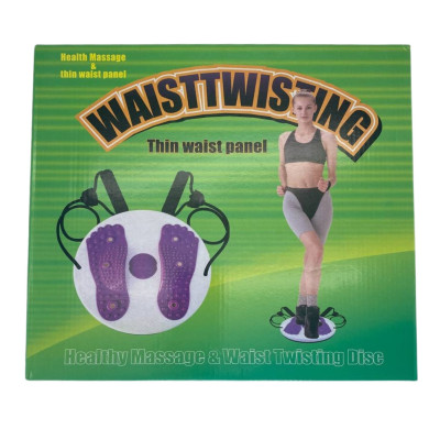 Диск обертовий з еспандерами спортивний WAIST TWISTING з масажним ефектом для ніг і талії підлоговий