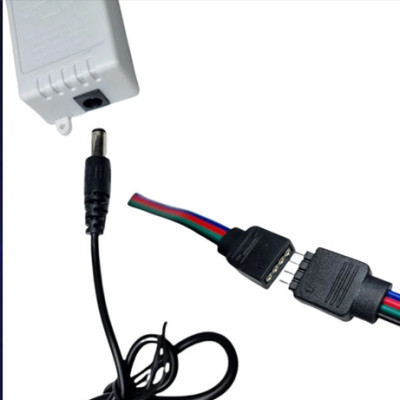 Светодиодная Led лента Strip RGB 5 м 2835 с пультом и переходником Светодиодное освещение на самоклейке Светодиодная Led лента Strip RGB 5 м 2835 с пультом и переходником Светодиодное освещение на самоклейке