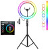 Светодиодная кольцевая лампа RGB 3D 33 см со штативом 2 м цветная двухсторонняя LED Селфи кольцо от USB Светодиодная кольцевая лампа RGB 3D 33 см со штативом 2 м цветная двухсторонняя LED Селфи кольцо от USB