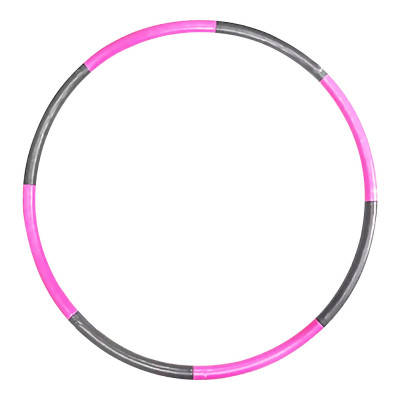 Обруч хулахуп складной массажный на 8 секций для фитнеса Hoola Hoop серо-розовый Обруч хулахуп складной массажный на 8 секций для фитнеса Hoola Hoop серо-розовый