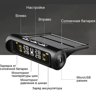 Бездротова система контролю тиску в шинах TPMS із сонячною панеллю зовнішні датчики Бездротова система контролю тиску в шинах TPMS із сонячною панеллю зовнішні датчики